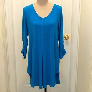 Sympli 3/4 Sleeve Tunic with Buttons